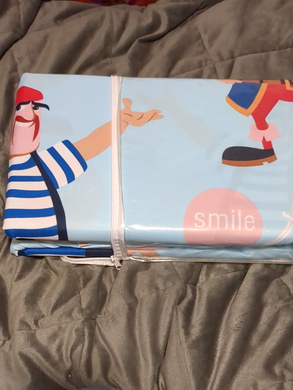 Light Blue Pirate And Parrot 🦜 Cartoon Print Sheets